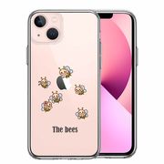 iPhone13mini 側面ソフト 背面ハード ハイブリッド クリア ケース The Bees ミツバチ 蜂 可愛い