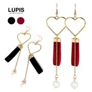 ピアス ハートフレーム ベロア ルピス