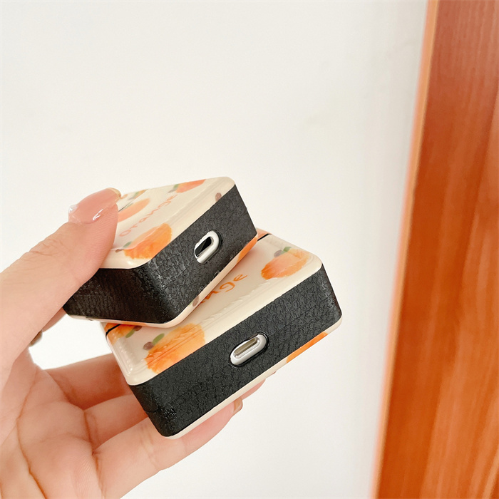新作 オレンジ イヤホンカバー AirPods 1/2ケース エアーポッズ