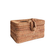 籐 家庭用 織り 収納ボックス 牧歌的なスタイル ティッシュボックス クリエイティブ