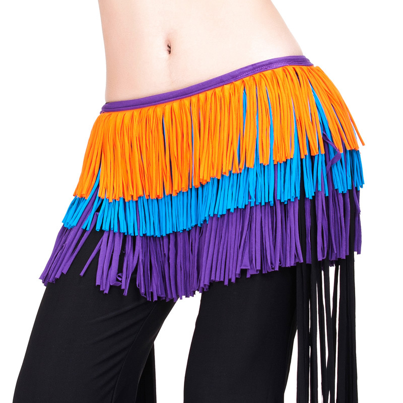 ベリーダンス衣装 インドダンス ヒップスカーフ コスチューム タッセル 飾りベルト フリンジ 3色
