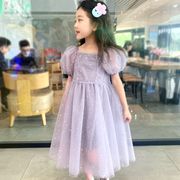 2022春夏新作 韓国子供服  ワンピース 半袖  かわいい  レース  プリンセススカート ファッション