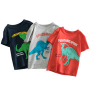 2022年 夏の子供服 動物シリーズ 子供の半袖 男の子のTシャツボトミングシャツ 韓国の子供服