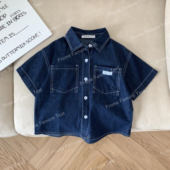 子供服夏新しい☆男の子半袖デニムシャツ☆韓国風シャツ☆ファッション