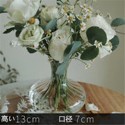 使い心地抜群ミニマリスト花瓶 装飾品リビングルームフラワーアレンジメントガラス 透明な シンプル