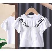 【2022年夏新作】子供服　韓国風　Tシャツ　コットン製　リボン　可愛い　2色展開　80#-130#