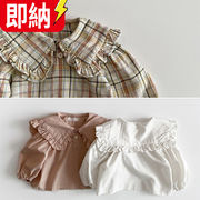 【2022春新作 24H即納】韓国風子供服 ベビー服 　女の子　チェック柄　長袖　トップス　Tシャツ