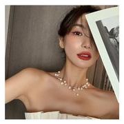 淡水パールネックレス重ね風ネックレス韓国ファッションネックレス韓国アクセサリー