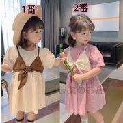 2022新作 可愛い 子供服  女の子    キッズ ワンピース  半袖   ワンピース  デザイン感  韓国子供服