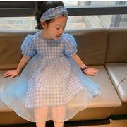 2022新作 可愛い  女の子  ワンピース 子供服   半袖  キッズ  ワンピース  カチューシャ  韓国風子供服