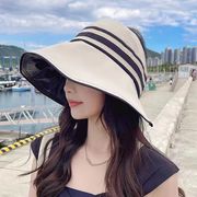 夏  新しい韓国の漁師の帽子 ビニールシェルハット 日除け帽子  サンシェード中空シルクハッ UVカット帽子