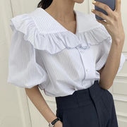 【2022夏服】韓国風レディース服　　ゆったり 　シンプル　カジュアル　きれいめ　半袖シャツ