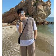 人気沸騰 韓国ファッション 気質 ラウンドネック カジュアル カップル セーター ニットベスト