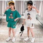 夏　2点セット　Ｔシャツ　短パンツ　女の子　子供服　半袖セットアップ　キッズ 　韓国ファッション