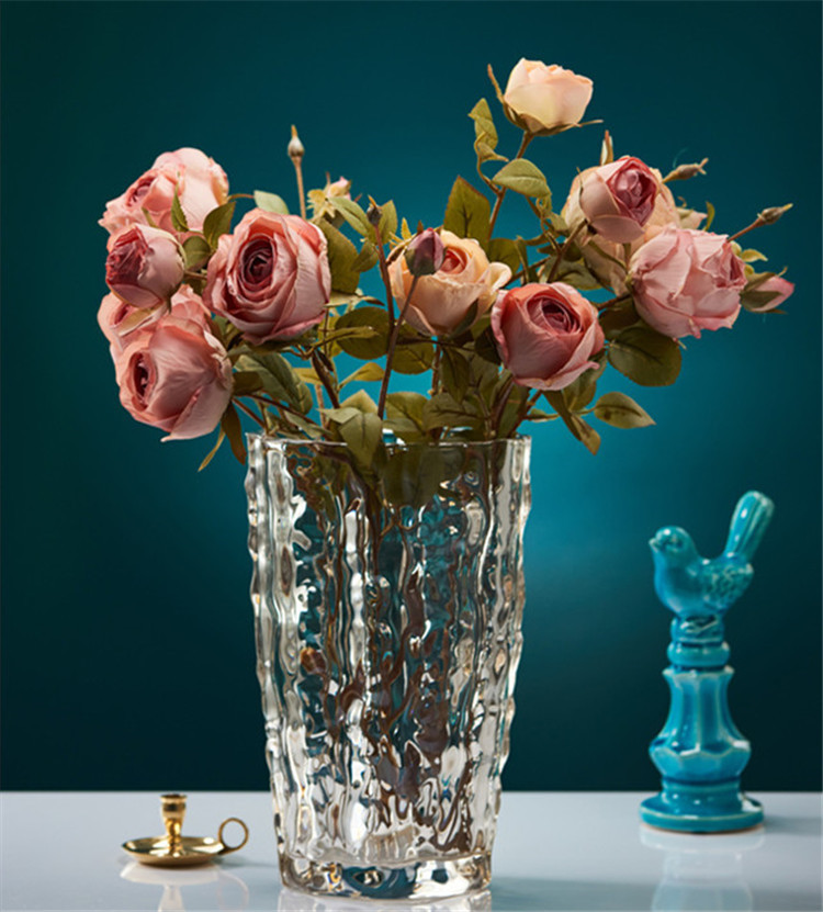 【話題の注目アイテム】INSスタイル 新品 花瓶 ガラス 透明な リビングルーム 装飾 シンプル