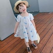 夏新作　半袖　ワンピース　キッズ　花柄　可愛い　女の子　子供服　ファッション