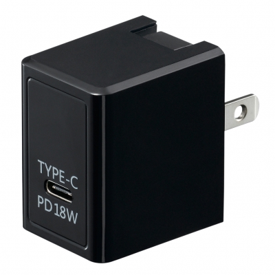 PD対応USBアダプター1ポート18W ブラック