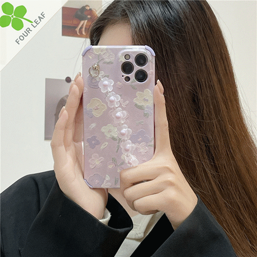 紫 お花 スマホケース iphoneケース iphone13ケース 携帯ケース アイフォンカバー 落下防止 ストラップ付き