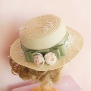 華やかな印象に韓国ファッション Lolita エレガント 蝶結び 麦わら帽子 帽子 牧歌的なスタイル