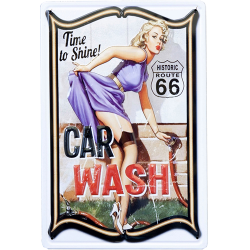 アンティーク メタルエンボスプレート(S)★CAR WASH★