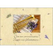 ポストカード カラー写真「トランペットと紫の花」郵便はがき
