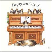 グリーティングカード 誕生日/バースデー ピーター・クロス「ねずみと犬とピアノ」
