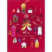 グリーティングカード クリスマス「スカンディナヴィアの村」メッセージカード トナカイ