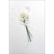 グリーティングカード 多目的「白い花束と蝶」バレンタイン 母の日
