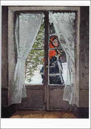 ポストカード アート モネ「赤い頭巾、モネ夫人の肖像」名画 郵便はがき
