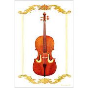 ポストカード 山田和明「さえずり」ミュージック バイオリン 水彩画