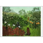 ポストカード アート ルソー「トロピカルな森の猿たち」名画 郵便はがき