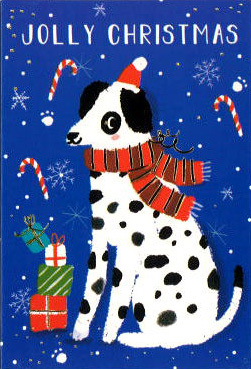 ミニカード クリスマス「マフラードッグ/犬」メッセージカード