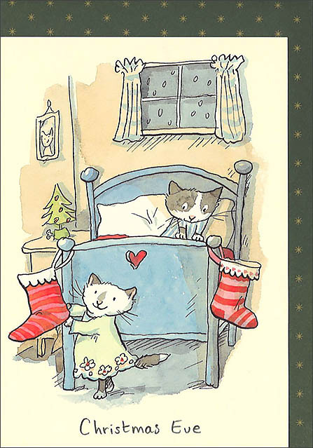 グリーティングカード クリスマス「クリスマスイブ」メッセージカード 猫