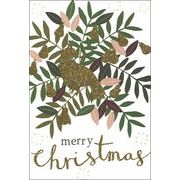 ミニグリーティングカード クリスマス「merry christmas」メッセージカード 小鳥