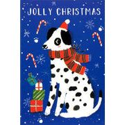 ミニカード クリスマス「マフラードッグ/犬」メッセージカード
