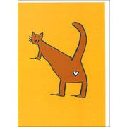 グリーティングカード 多目的 アニマルライフ「ハートキャット」猫 お絵描き イラスト