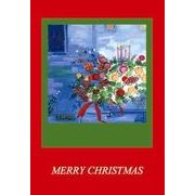 グリーティングカード クリスマス「キャンドルと花」メッセージカード 無地の用紙1枚