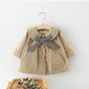 春秋　女の子　トレンチコート　リボン付き　普段着　長袖コート　子供服　可愛い　カジュアル　トップス