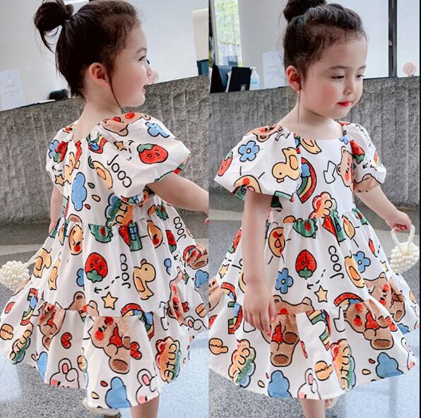 韓国子供服　ワンピース　フリル シフトドレス　可愛い　子供服　キッズ　大人気　普段着