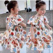 韓国子供服　ワンピース　フリル シフトドレス　可愛い　子供服　キッズ　大人気　普段着