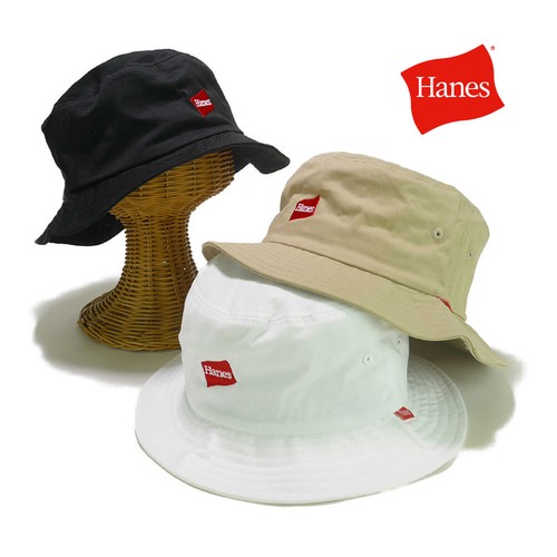 Hanesワンポイントロゴ刺繍ツイルバケットハット　ヤング帽子
