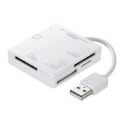【5個セット】 サンワサプライ USB2.0 カードリーダー 4スロット ホワイト ADR