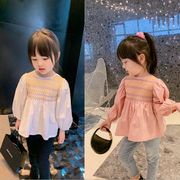 秋新作　子供ブラウス　女の子　シャツ　韓国子供服　可愛い　ゆったり　2色　カジュアル　おしゃれ