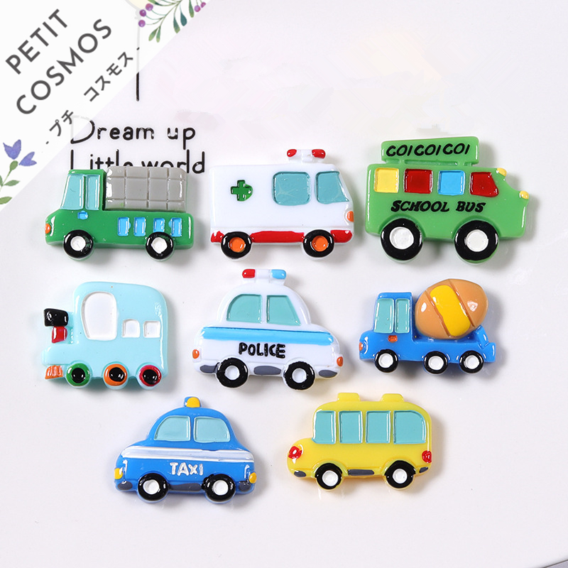 車救急車消防車バスハンドメイド デコパーツアクセサリーパーツチャームヘアピンパーツDIYパーツ手芸韓国風