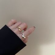 指輪　リング　アクセサリー　個性　デザイン　メタル　2点セット　韓国ファッション