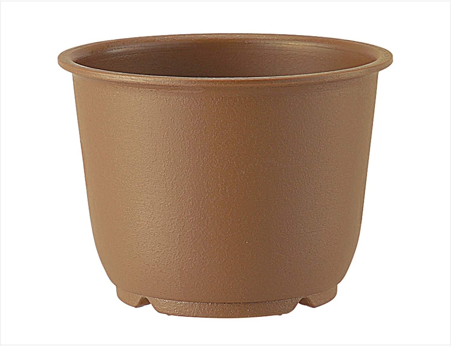 陶鉢 輪型 6号 きん茶 アップルウェアー