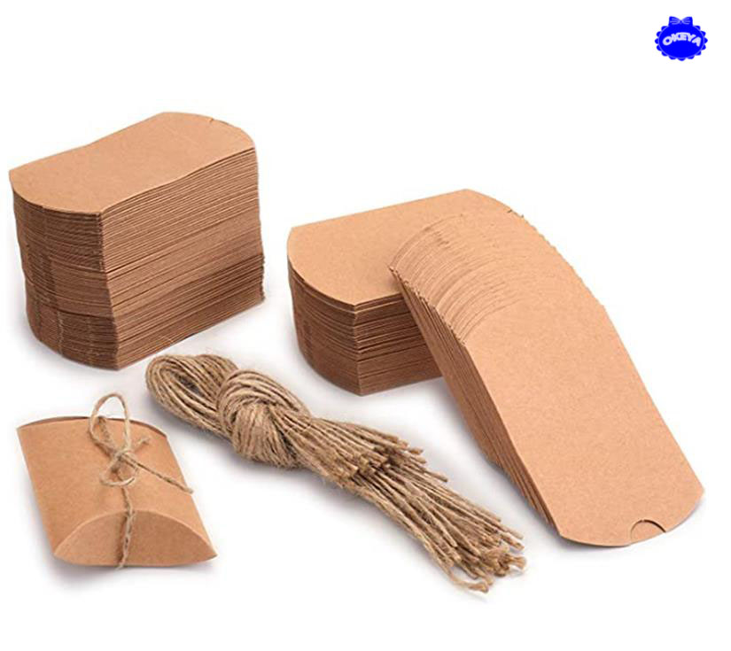 ギフトボックス　組立式紙箱　ラッピングボックス　包装箱　包装用　お菓子ボックス　枕型　2色展開