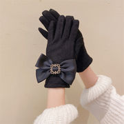 手袋　リボン　かわいい　レディース　韓国ファッション　スマホ対応　秋冬
