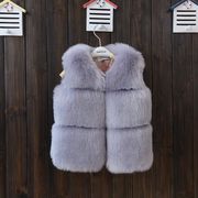 秋冬　子供服　人造毛皮ベスト　コート　ふわふわ　厚手　暖かい　ファッション　６色