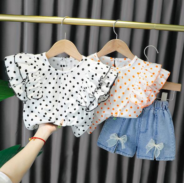 夏新作　２点セット　ブラウス+パンツ　女の子　子供服　キッズ 　韓国ファッション　カジュアル